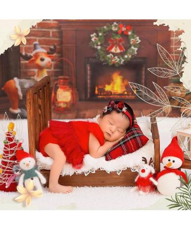 M&G House Brown Wooden Newborn Photography Prop Bed | Vintage Baby Photo Shoot Accessory - Buy Online on GoSupps.com