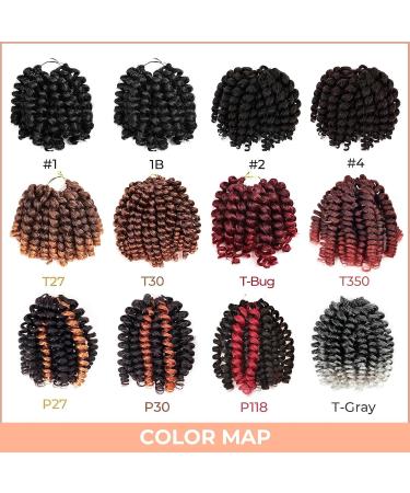 Toyotress Wand Curl Jamaican Bounce Crochet Braids Short Curly Hair Extensions (T30 12 inches) 12 inches T30 - Buy Online on GoSupps.com