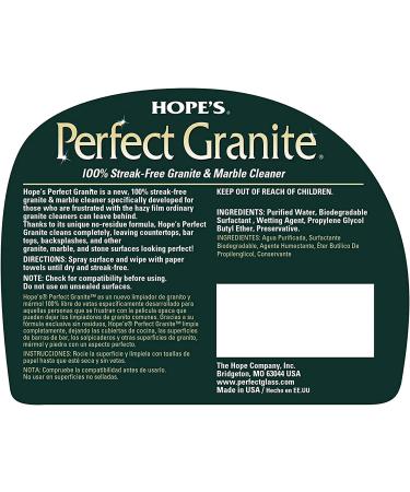 Hopes Perfect Granite & Marble Countertop Cleaner Stain Remover and Polish - 22oz (Pack of 2) - Buy Online on GoSupps.com