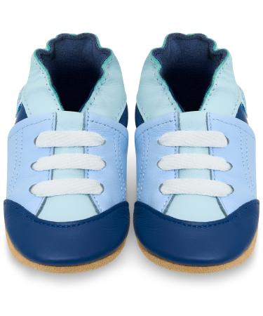 Baby Shoes with Soft Sole - Baby Girl Shoes - Baby Boy Shoes - Leather Toddler Shoes - Baby Walking Shoes 12-18 Months Blue Tennis Shoes