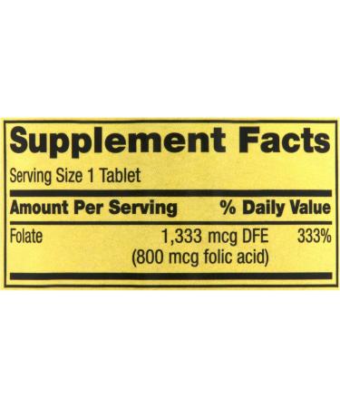 Folate 1 333 mcg. Spring Valley Folate Dietary Supplement 1 333 mcg DFE 400 Count Folate Supplement for Women Pregnancy Folic Acid 800 Bundle with Luall's 45 Diabetes Decoded - Buy Online on GoSupps.com