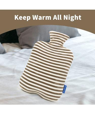 DICEVER 2L Hot Water Bottle with Cover - Brown | Cozy and Comfortable Warmth - Buy Online on GoSupps.com