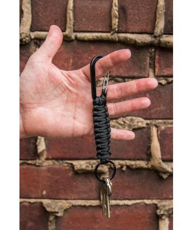 C and C Adventures Paracord Lanyard Keychain with Carabiner Hook and Key Ring Blue and Black - Buy Online on GoSupps.com