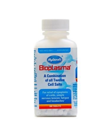 Hyland's Bioplasma Cell Salts Tablets, Natural Homeopathic Combination of Cell Salts Vital to Cellular Function, Balance Electrolytes, 500 Count, White
