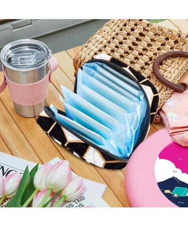 Stylish Storage Bags for Women's Essentials | Geometric Pattern | Portable Menstrual Pad Tampon & Bandage Holder - Buy Online on GoSupps.com