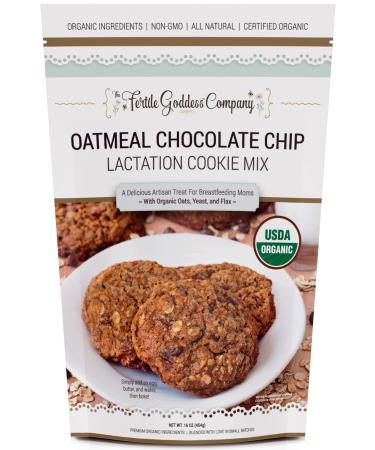 Lactation Cookie Mix (USDA Organic Certified) with Oats, Brewers Yeast, and Flaxseed to Promote a Healthy Supply of Breast Milk in Nursing Mothers (Oatmeal Chocolate Chip)