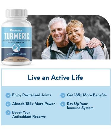 NativePath Turmeric Curcumin with Black Seed Oil - Joint Health & Antioxidant 60 Softgels - Buy Online on GoSupps.com