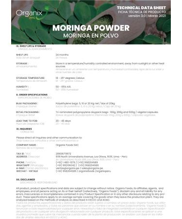 Organic Moringa Powder imported from Peru. USDA certified Organic No preservatives. 200g - Buy Online on GoSupps.com