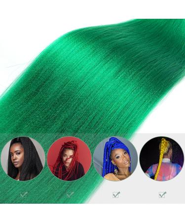 YDDM 32-Inch Pre Stretched Braiding Hair Extensions - Green Jumbo Braids 3 Pack Kunsthaar for Stylish Braid Extensions - Buy Online on GoSupps.com