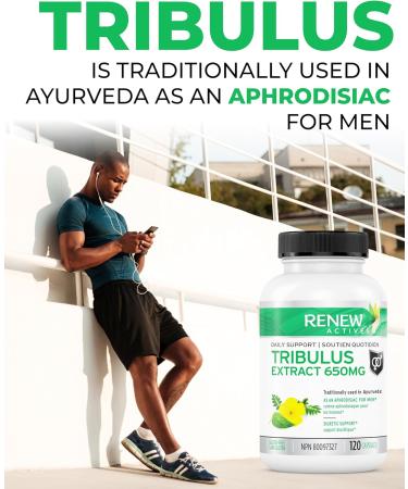 Renew Actives Tribulus Terrestris Supplement Natural Ayurvedic Aphrodisiac for Men s Vitality Energy and Overall Well-Being Promotes Hormonal Balance and Good Health 60 Capsules 120 count (Pack of 1) - Buy Online on GoSupps.com
