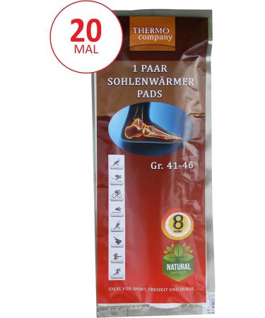 Thermo Company Solo Warmer Pads - Heat Insoles for Shoes (Size 41-46) | 8cm x 25cm | Up to 8 Hours | Non-Glued Foot Warmers (5-40 Pairs) - Buy Online on GoSupps.com