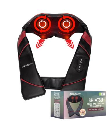 Ale & aury neck massage shoulders back shiatsu electric massage pillow portable vibration heads self-heating professional pain lumbar vertebrae legs relaxed band