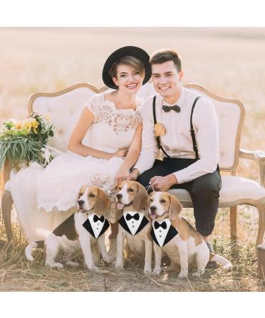 KroY PecoeD Formal Dog Tuxedo Bandana Collar - Adjustable Bow Tie & Neck Tie for Small-Medium Dogs (L) - Wedding & Special Occasion Accessories - Buy Online on GoSupps.com