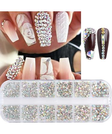1600 Pieces Rhinestones Nail Art Glitter Stones - Self-Adhesive 6 Sizes with Tweezers & Picker Pen | Perfect for DIY Nail Designs - International Shipping Available - Buy Online on GoSupps.com
