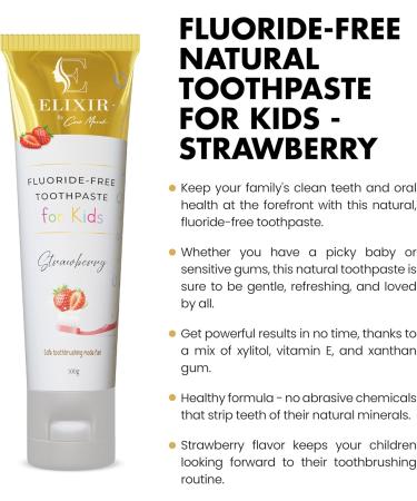 Fluoride Free Strawberry Kids Toothpaste - Natural Brightening Formula by Coc March | 5.3 oz (100g) - Shop Internationally - Buy Online on GoSupps.com