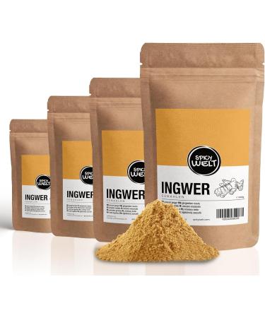 Spicy Welt Ground Ginger (250g) - Premium Quality Ginger Powder for Infusions Savory Dishes Desserts & Spice Blends | Warm & Spicy Taste | 100% Natural No Additives - Buy Online on GoSupps.com