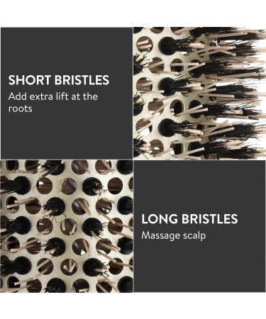 H&S 85mm Round Natural Boar Bristle Hair Brush for Blow Drying - Gold | Men & Women's Small Circle Hairbrush - Buy Online on GoSupps.com