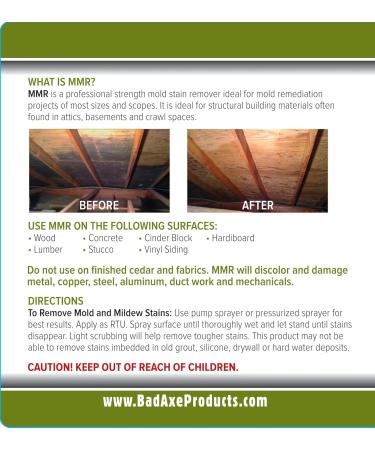 Buy Bad Axe MMR Instant Mold & Mildew Stain Remover - Professional Strength 1 Gallon - Effective Odor Removal for Home & Contractor Use - Buy Online on GoSupps.com