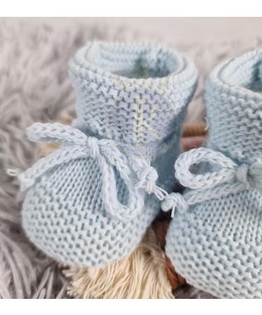 Royal Icon Baby Booties 0-3 Months | Knitted Bow Baby Boots for Newborn Boys and Girls | Warm & Safe Baby Slippers | White Blue Ri359 - Buy Online on GoSupps.com