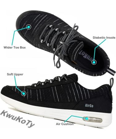 Wide Orthopedic Walking Shoes for Plantar Fasciitis and Diabetes | KWUKOTY | Women 7.5-13 Men 6.5-12 | Black - Buy Online on GoSupps.com