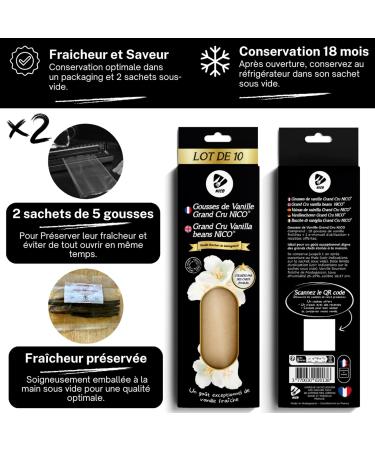 NICO 10 Gourmet Bourbon Vanilla Pods from Madagascar XL | Grand Cru 2024 & Short Circuit | Used by Starry Chefs Exceptional Q - Buy Online on GoSupps.com
