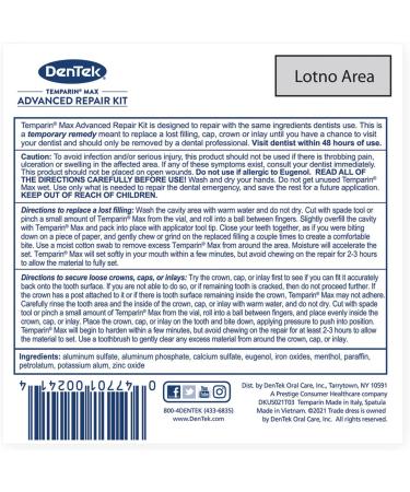 DenTek Temparin One Step Max Hold Cap Filling Treatment - Fast Tooth Repair Solution - Buy Online on GoSupps.com