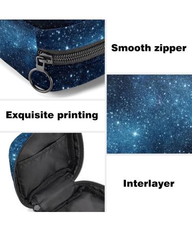 Green Galaxy Starry Sky Sanitary Napkin Storage Bag - Large Capacity Menstrual Cup Pouch & Makeup Organizer - Buy Online on GoSupps.com