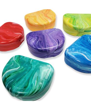 USA Made QUIST Dental - Bulk Marble Retainer Cases (6) - Vent Holes - BPA Free - Unique Look
