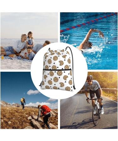 YYHHAOFA Cookies Food Chocolate Chip Biscuits Prints Outdoor leisure zipper drawstring backpack : Waterproof durability lightweight 18 x 15.3 in - Buy Online on GoSupps.com