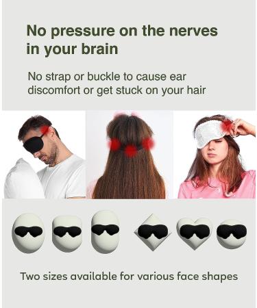 Acousdea No Strap Sleeping Eye Mask for Men and Women - 100% Light Block-Out, Comfortable & Soft - Ideal for Side-Sleepers & Travel - Zero Pressure Eye Mask (Medium) - Buy Online on GoSupps.com