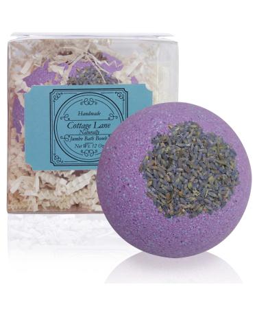 Night of Romance Giant XXLG 12 Ounce Fizzy Bath Bomb Featuring Real Dried Flower Petals by Cottage Lane (Lavender Vanilla) Extra Large