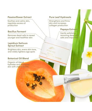 PURE FIJI Papaya Enzyme Face Mask - Hydrating & Exfoliating Organic Skin Care Vegan & Cruelty-Free 1.7oz - International Shipping Available - Buy Online on GoSupps.com