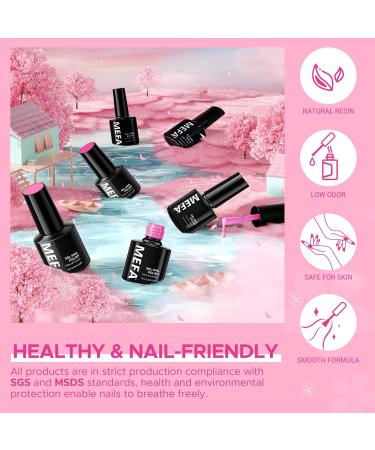 MEFA Gel Nail Polish Set 6 Colors Nude Pink Gel Polish Set Gel Polish Set Soak Off UV Gel White Nail Gel Manicure Nail Art Salon DIY Home Pink White - Buy Online on GoSupps.com