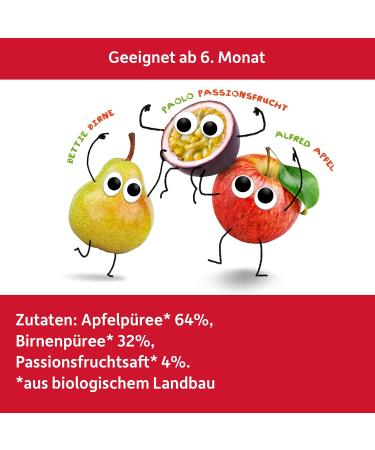Buy Cheeky Friends Bio Quetschie Apple Pear & Passion Fruit Puree - Gluten-Free & Vegan 6 Pack (100g Each) - Ideal for Babies | International Shipping - Buy Online on GoSupps.com