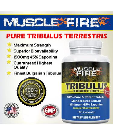 Tribulus Terrestris Bulgarian 1500mg | 45% Saponins | With Lecithin | 180 Capsules - Buy Online on GoSupps.com