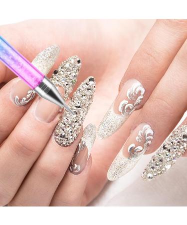 Bewudy 3 Pcs Nail Rhinestone Picker Dotting Pen Set | Dual-ended Wax Pencil Tool for Nail Art DIY Decoration | Jewelry Dotting Pen in Blue Pink Purple - Buy Online on GoSupps.com