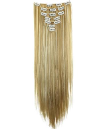 CAISHA by PRETTYSHOP XXL 24 Blonde Mix Clip In Hair Extensions Set - Straight Hairpiece, #27H613 CES14 - Buy Online on GoSupps.com