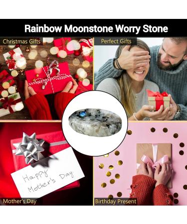 Opalite Crystal Worry Thumb Stone - Rainbow Moonstone for Natural Healing and Stress Relief - Buy Online on GoSupps.com