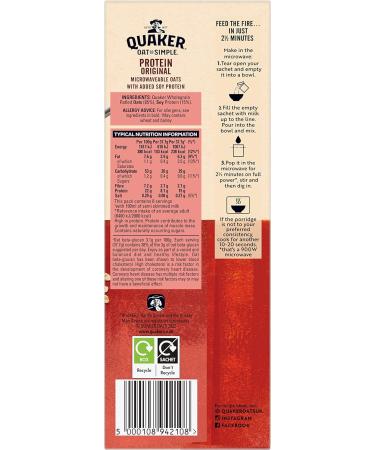 Quaker Oat So Simple Protein Original Porridge 8 x 37.7g - Pack of 1 - Buy Online on GoSupps.com
