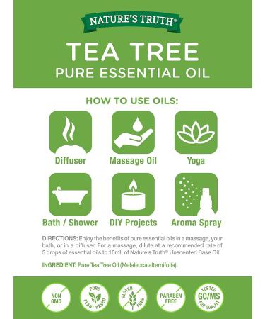 Nature's Truth Tea Tree Essential Oil - 100% Pure Aromatherapy - 0.5 Fl Oz - International Shipping Available - Buy Online on GoSupps.com