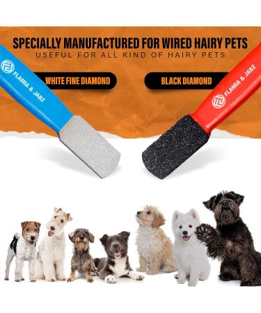 FLAMIA & JABZ Stripping Metal Stone Diamond Edged for Dogs Cats & Pets with Plastic Grip (2 Piece Pack of Coarse & Fine) - Buy Online on GoSupps.com