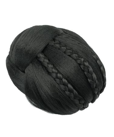 Imissu Braided Chignon Hair Cover & Donut Hair Tie - Updo Wig Clips for Wedding & Dance (M3 Black) - Buy Online on GoSupps.com