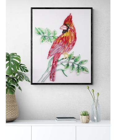Northern Cardinal Quilling Kit for Adults - DIY Paper Filigree Painting Set for Home Decor - Quilling Tools Included - Best Gifts - 16x20 inch - Buy Online on GoSupps.com