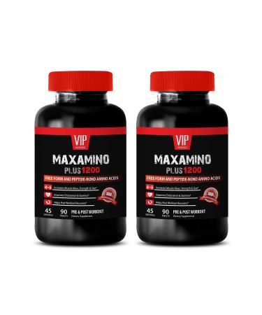 VIP VITAMINS Muscle Builder Supplements for Men Recovery Pills - MAXAMINO Plus 1200 MG PRE & Post Workout - Amino Acid Capsules 2 Bottles (180 Tablets)