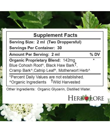 Herb Lore After Birthing Ease Tincture Postpartum Drops for After Birth Cramping & Contractions with Cramp Bark, Blue Cohosh & Motherwort (2 fl oz) - Buy Online on GoSupps.com