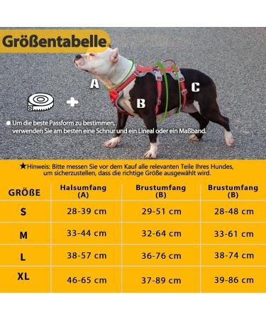 Huntboo Safety Harness for Large Dogs - No Escape Reflective Vest with Padded Handle Adjustable for Comfortable Walks (Red L) - Buy Online on GoSupps.com