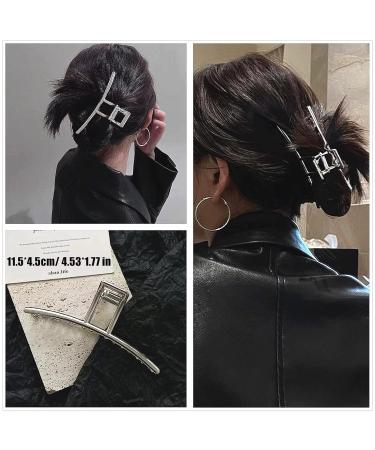 Dejngczs 5 Pack Large Hair Claw Clips for Thick Hair - Nonslip Flower Design, Strong Hold - Perfect for Styling - Birthday Gifts - Silver - Buy Online on GoSupps.com