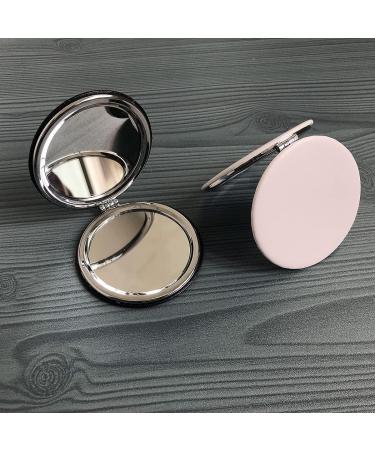 Zcooooool Round Folding Makeup Mirror 8CM - Professional Double-Sided Compact Mirror, PU Surface, Handbag Mirror, White - Buy Online on GoSupps.com