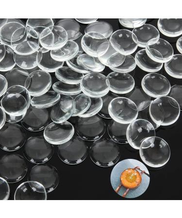 200 PCS Transparent Glass cabochons 1 inch Glass Dome Cabochons Crystal  Clear Round Cabochon Non-calibrated