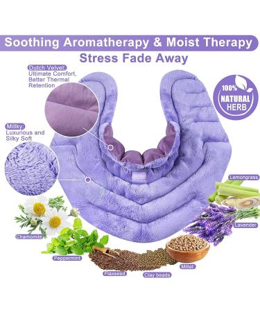 SuzziPad Weighted Microwave Heating Pad for Neck and Shoulders - Purple | Pain Relief & Aromatherapy | Hot/Cold Compress - Buy Online on GoSupps.com